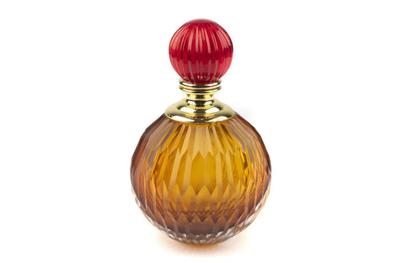 Amber Kırmızı Cam Parfüm Şişesi 8x13 Cm