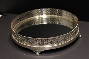 Ars 3003 Ab Antik Gümüş Aynalı Oval Tepsi