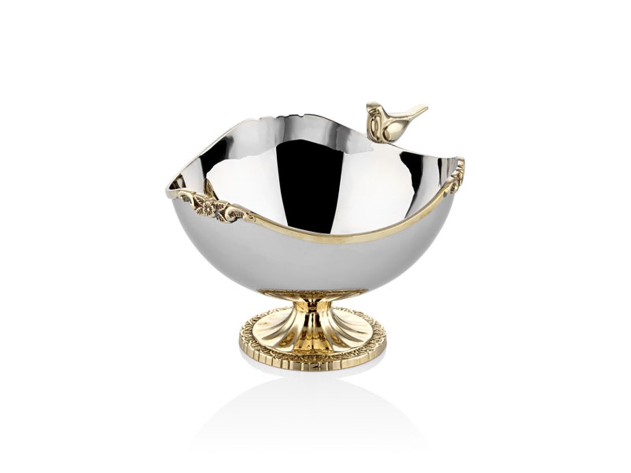 Black Pearl Serisi Kuş Desenli Dekoratif Kase 16*16*10 cm